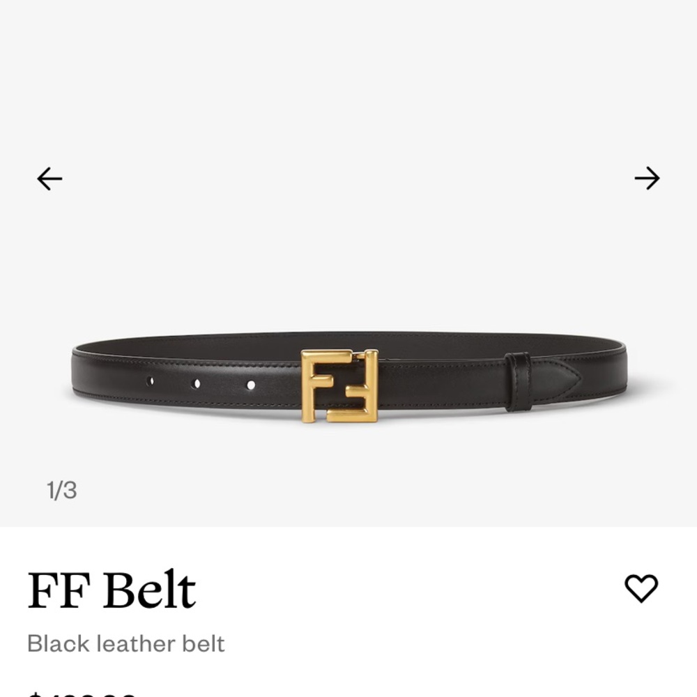 Black Leather Fendi Belt